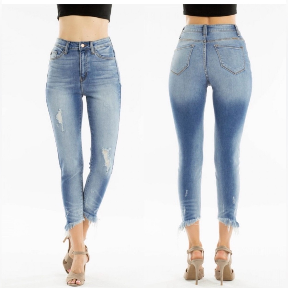 KanCan Baleria Crop Skinny Jeans Medium Blue sauce 5 / 26 EUC - Picture 2 of 6